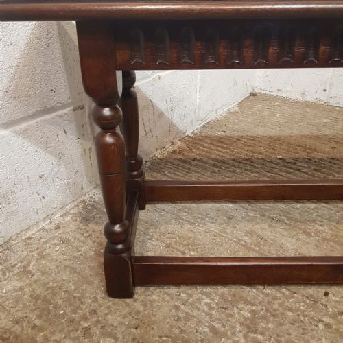 A PAIR OF ANTIQUE OAK BENCHES C1920 - ADDITIONAL PHOTO 13
