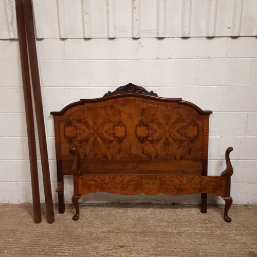 fig 1. AN ANTIQUE BURR WALNUT DOUBLE BED C1920