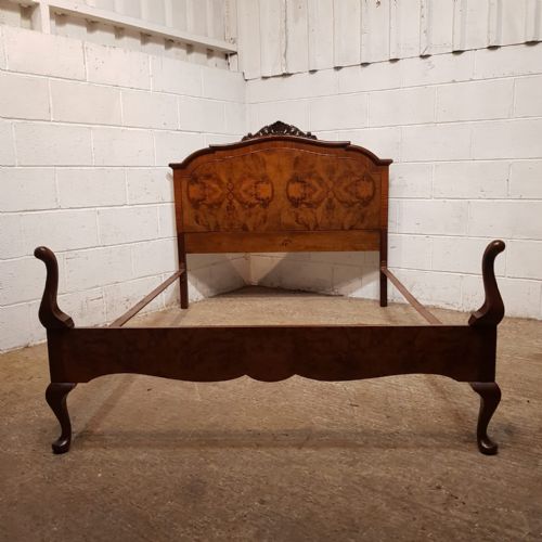 fig 2. AN ANTIQUE BURR WALNUT DOUBLE BED C1920