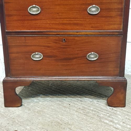 AN ANTIQUE TALL NARROW MAHOGANY CHEST OF DRAWERS C1890 - ADDITIONAL PHOTO 4