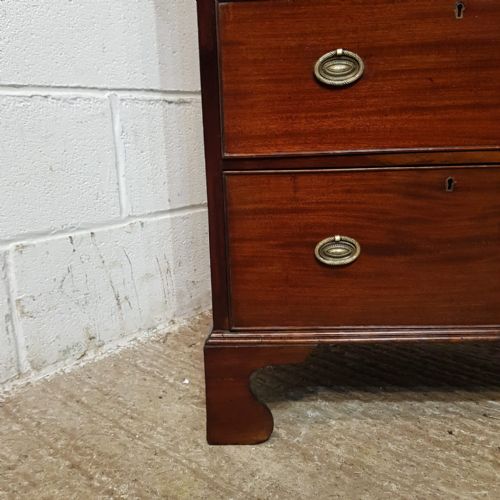 AN ANTIQUE TALL NARROW MAHOGANY CHEST OF DRAWERS C1890 - ADDITIONAL PHOTO 6