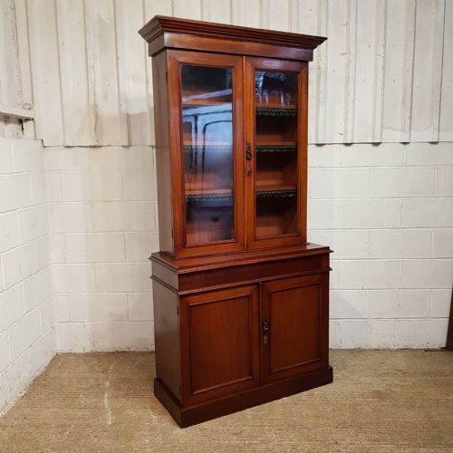 fig 2. A VICTORIAN MAHOGANY BOOKCASE ON CUPBOARD C1880