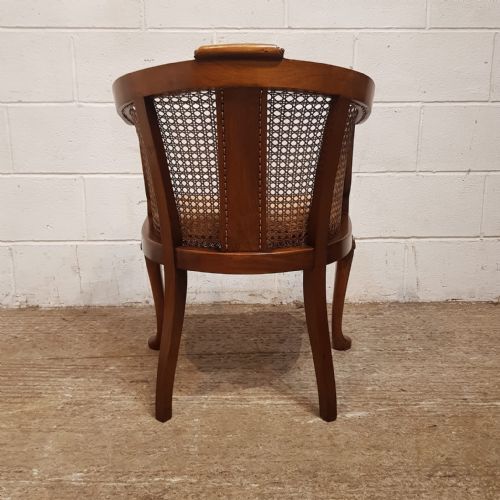 fig 2. AN EDWARDIAN BERGERE WALNUT FRAMED TUB CHAIR C1900