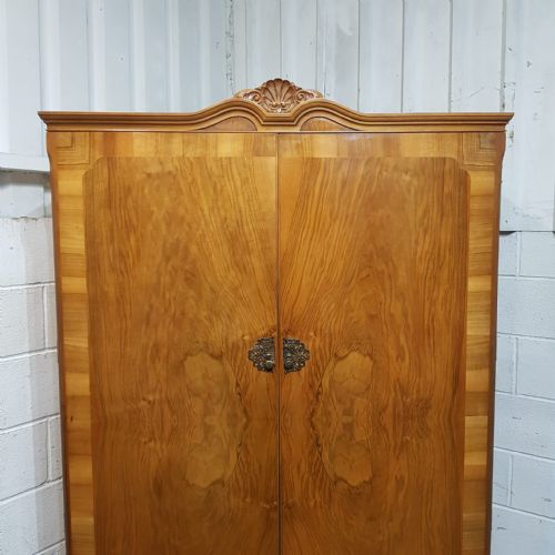 fig 2. A BURR WALNUT DOUBLE WARDROBE C1920