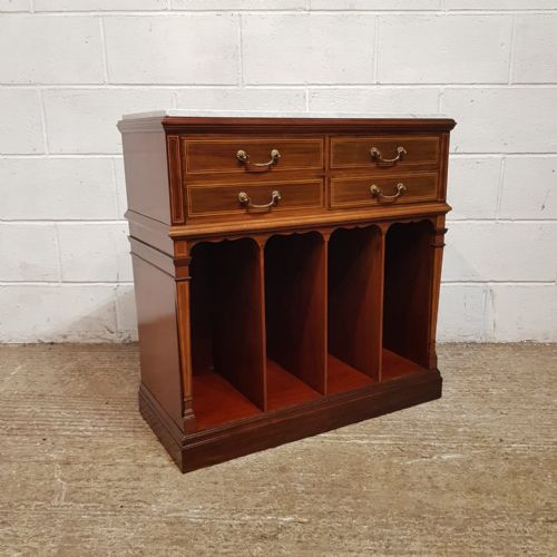 AN EDWARDIAN MAHOGANY SIDE CABINET BY COLLINSON LOCK LONDON C1900 - ADDITIONAL PHOTO 1