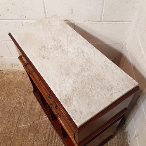 AN EDWARDIAN MAHOGANY SIDE CABINET BY COLLINSON LOCK LONDON C1900 - ADDITIONAL PHOTO 2