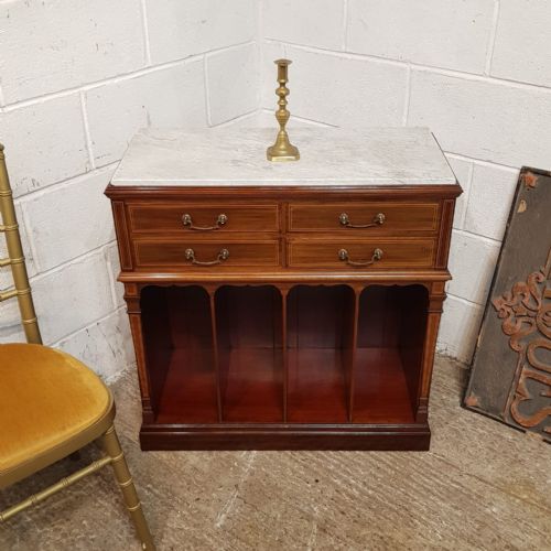 AN EDWARDIAN MAHOGANY SIDE CABINET BY COLLINSON LOCK LONDON C1900 - ADDITIONAL PHOTO 3