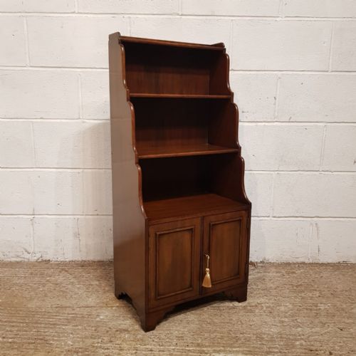 fig 2. A PAIR OF EDWARDIAN MAHOGANY SMALL OPEN WATERFALL BOOKCASES C1900