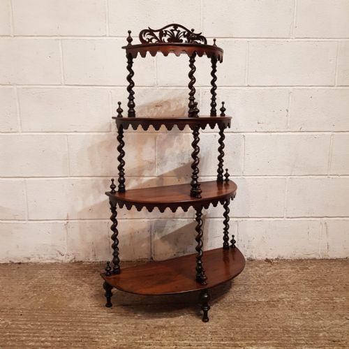 fig 1. A VICTORIAN ROSEWOOD DEMI LUNE SHAPED WOT NOT C1880