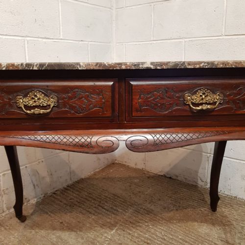 fig 1. AN ART NOUVEAU MARBLE TOPPED CONSOLE TABLE C1890