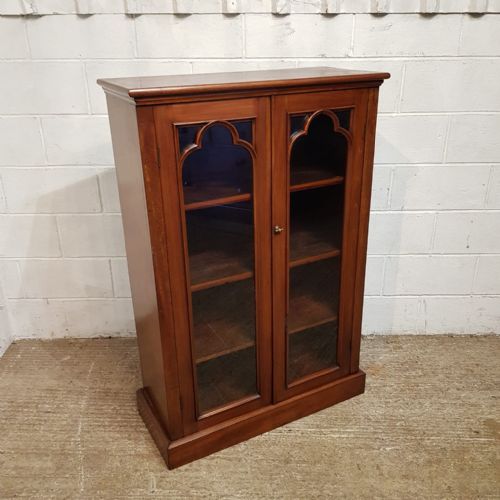 A LATE VICTORIAN GLAZED MAHOGANY BOOKCASE C1890 - ADDITIONAL PHOTO 2