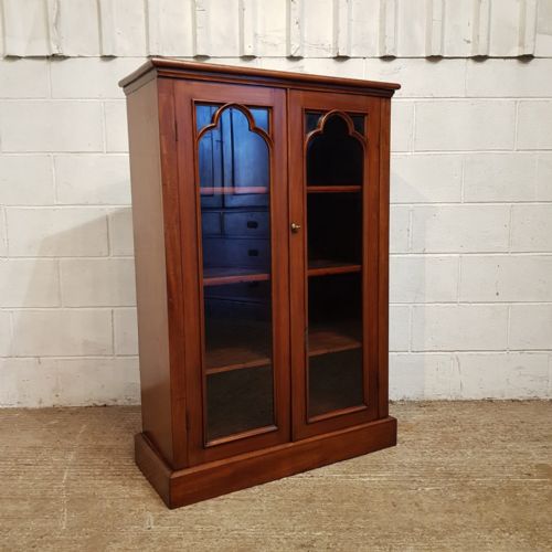 A LATE VICTORIAN GLAZED MAHOGANY BOOKCASE C1890 - ADDITIONAL PHOTO 3