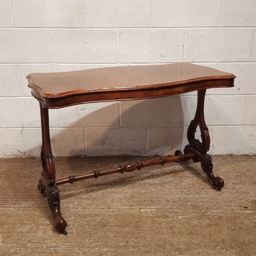 fig 1. A VICTORIAN WALNUT AND BURR WALNUT SIDE TABLE C1880