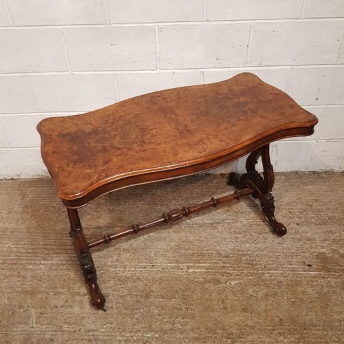 fig 2. A VICTORIAN WALNUT AND BURR WALNUT SIDE TABLE C1880
