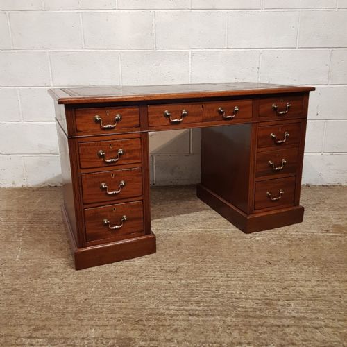 fig 1. A LATE VICTORIAN MAHOGANY TWIN PEDESTAL DESK C1890