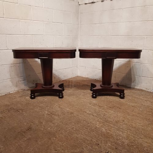 fig 1. A PAIR OF WILLIAM 4th MAHOGANY FOLD OVER TABLES C1830
