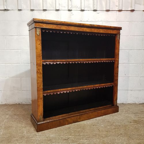 A VICTORIAN BURR WALNUT OPEN BOOKCASE C1880 - ADDITIONAL PHOTO 1