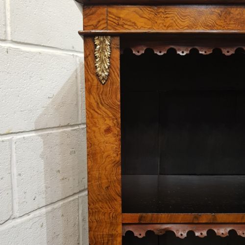 A VICTORIAN BURR WALNUT OPEN BOOKCASE C1880 - ADDITIONAL PHOTO 2