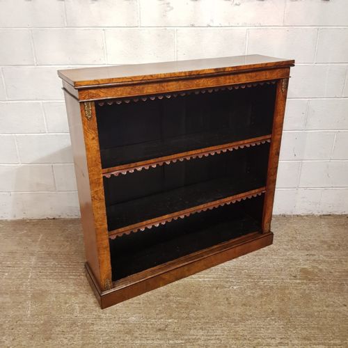 A VICTORIAN BURR WALNUT OPEN BOOKCASE C1880 - ADDITIONAL PHOTO 3