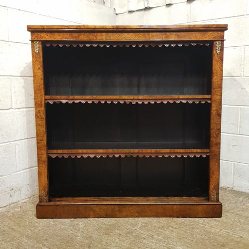 A VICTORIAN BURR WALNUT OPEN BOOKCASE C1880 - ADDITIONAL PHOTO 6