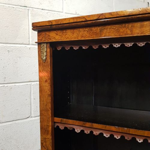 A VICTORIAN BURR WALNUT OPEN BOOKCASE C1880 - ADDITIONAL PHOTO 7