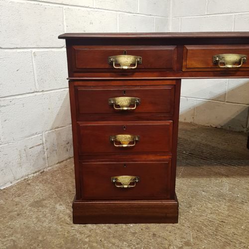 A LATE VICTORIAN LARGE MAHOGANY TWIN PEDESTAL DESK C1890 - ADDITIONAL PHOTO 3
