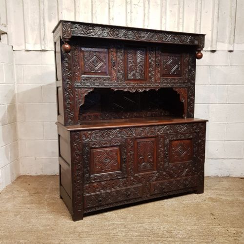 AN ORIGINAL OAK COURT CUPBOARD C1660 C1700 - ADDITIONAL PHOTO 3