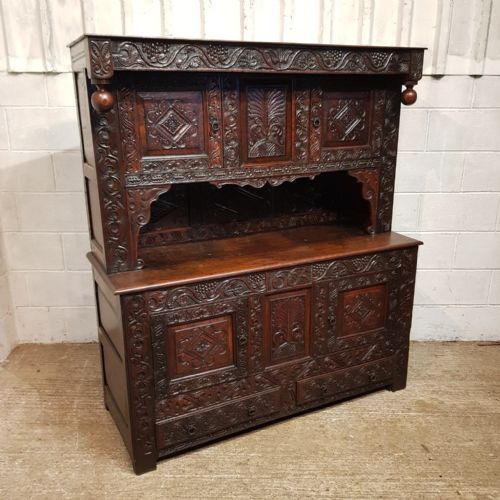 AN ORIGINAL OAK COURT CUPBOARD C1660 C1700 - ADDITIONAL PHOTO 5