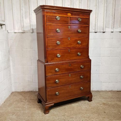 A GEORGE 3RD MAHOGANY CHEST ON CHEST C1780 - ADDITIONAL PHOTO 4