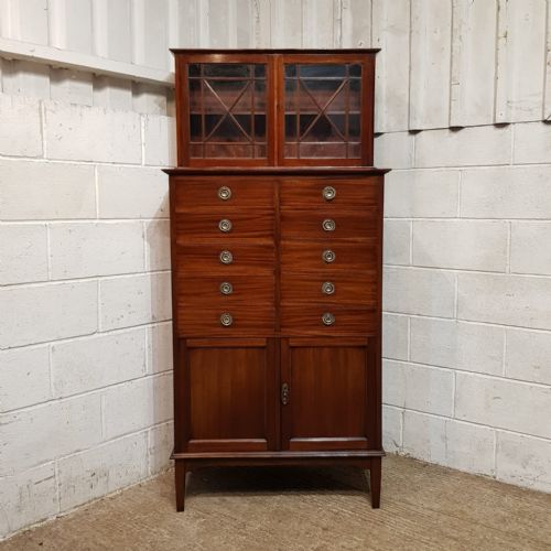 AN EDWARDIAN MAHOGANY BOOKCASE ON CHEST C1900 - ADDITIONAL PHOTO 3