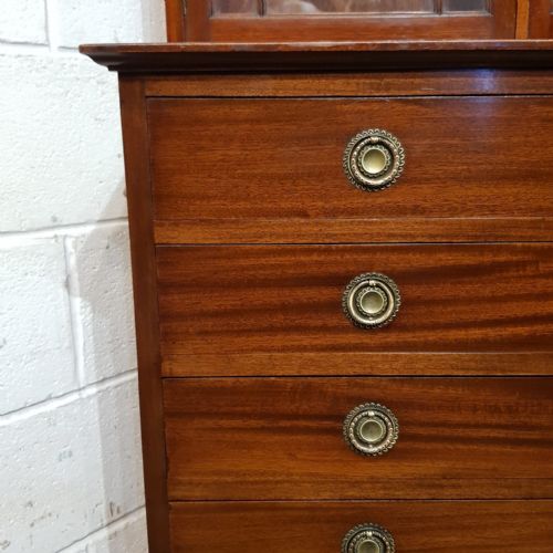 AN EDWARDIAN MAHOGANY BOOKCASE ON CHEST C1900 - ADDITIONAL PHOTO 5