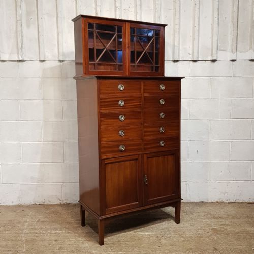 AN EDWARDIAN MAHOGANY BOOKCASE ON CHEST C1900 - ADDITIONAL PHOTO 7