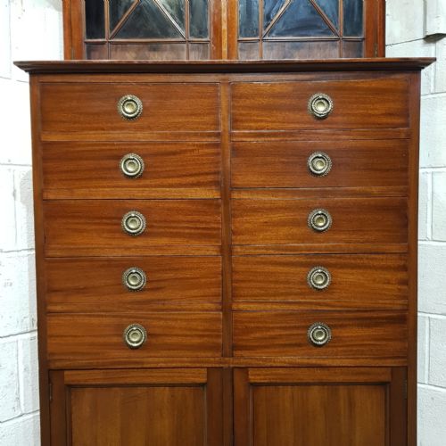 AN EDWARDIAN MAHOGANY BOOKCASE ON CHEST C1900 - ADDITIONAL PHOTO 10