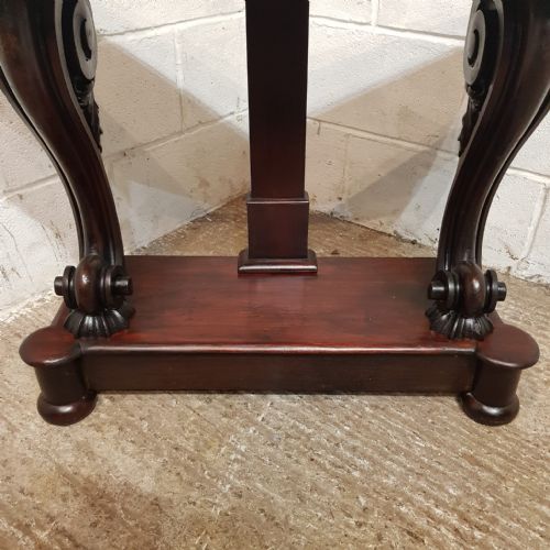 A VICTORIAN MAHOGANY MARBLE TOPPED CONSOLE TABLE C1890 - ADDITIONAL PHOTO 1