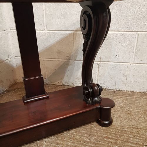 A VICTORIAN MAHOGANY MARBLE TOPPED CONSOLE TABLE C1890 - ADDITIONAL PHOTO 7