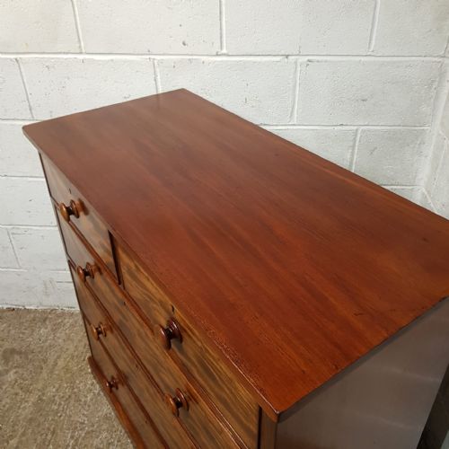 A VICTORIAN FLAME MAHOGANY 4 HEIGHT CHEST OF DRAWERS C1860 - ADDITIONAL PHOTO 10