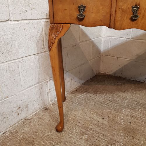A BOW FRONTED BURR WALNUT CONSOLE TABLE C1920 - ADDITIONAL PHOTO 3