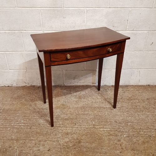 fig 1. A GEORGE 3rd MAHOGANY BOW FRONTED SIDE TABLE C1800