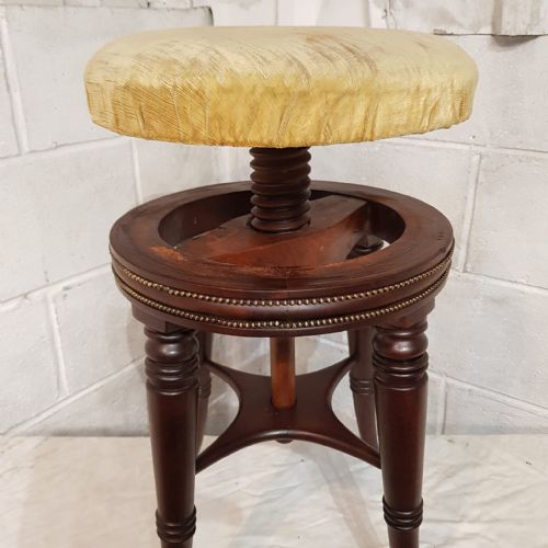 A REVOLVING VICTORIAN MAHOGANY PIANO STOOL C1880 - ADDITIONAL PHOTO 1