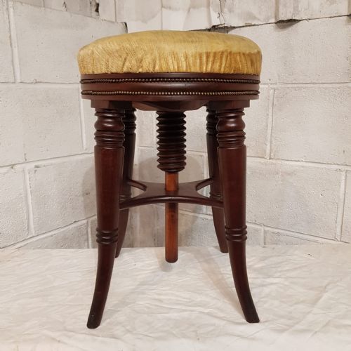 A REVOLVING VICTORIAN MAHOGANY PIANO STOOL C1880 - ADDITIONAL PHOTO 2