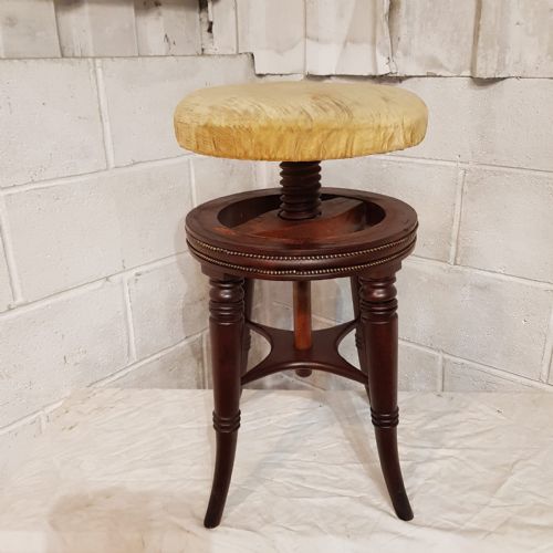 A REVOLVING VICTORIAN MAHOGANY PIANO STOOL C1880 - ADDITIONAL PHOTO 3