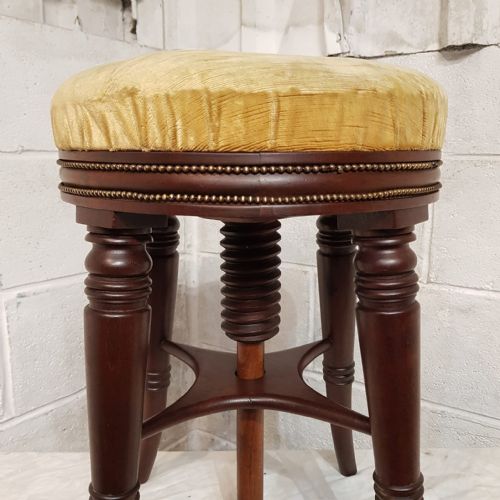 A REVOLVING VICTORIAN MAHOGANY PIANO STOOL C1880 - ADDITIONAL PHOTO 4
