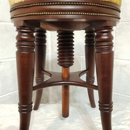 A REVOLVING VICTORIAN MAHOGANY PIANO STOOL C1880 - ADDITIONAL PHOTO 5