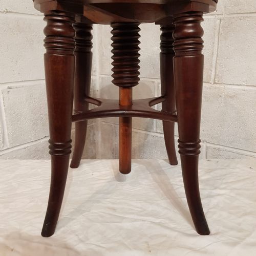 A REVOLVING VICTORIAN MAHOGANY PIANO STOOL C1880 - ADDITIONAL PHOTO 6