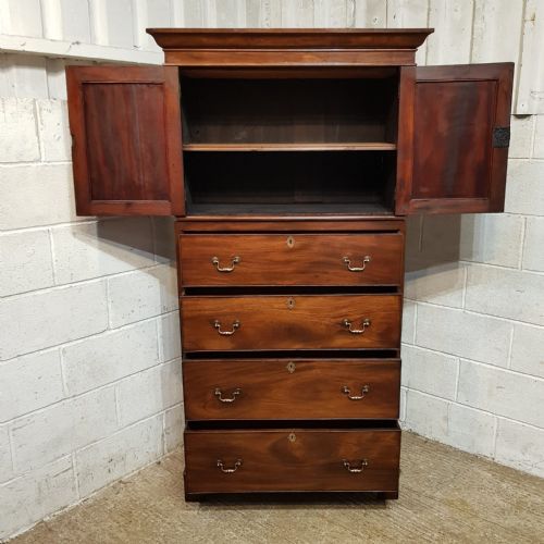 A VICTORIAN MAHOGANY SMALL LINED PRESS C1860 - ADDITIONAL PHOTO 4