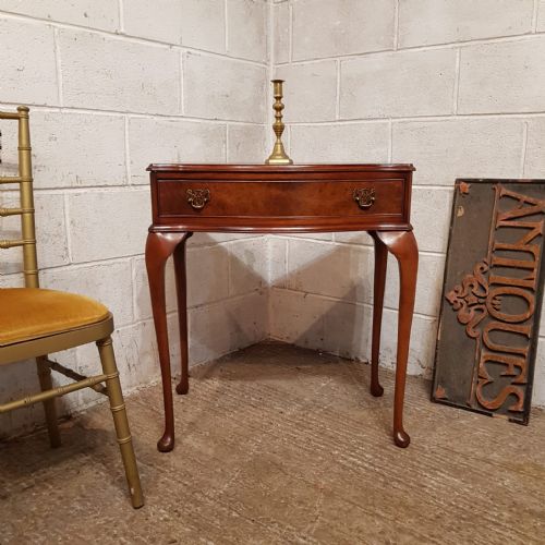 A Small Serpentine Fronted Burr Walnut Side Table C1920