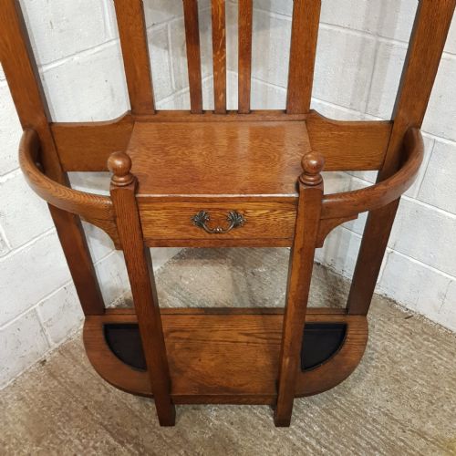 AN EDWARDIAN OAK HALL STAND C1900 - ADDITIONAL PHOTO 2