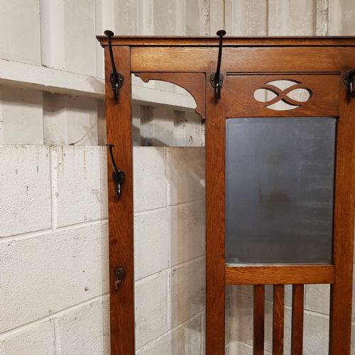 AN EDWARDIAN OAK HALL STAND C1900 - ADDITIONAL PHOTO 4