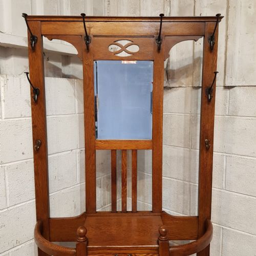 AN EDWARDIAN OAK HALL STAND C1900 - ADDITIONAL PHOTO 5