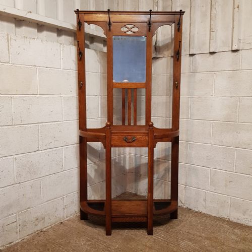 AN EDWARDIAN OAK HALL STAND C1900 - ADDITIONAL PHOTO 10